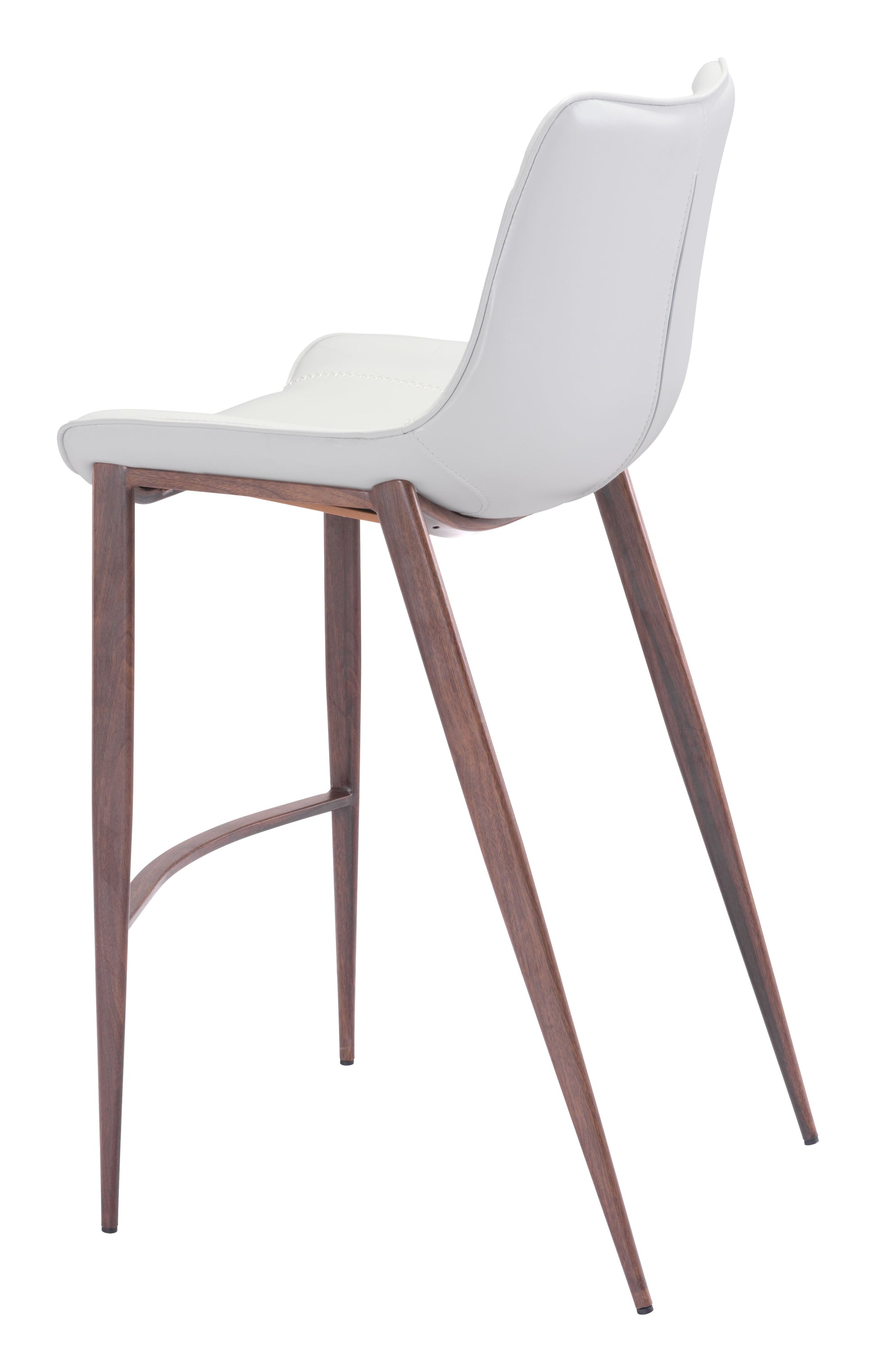 Magnus White & Walnut Barstool (Set of 2) - Ornate Home