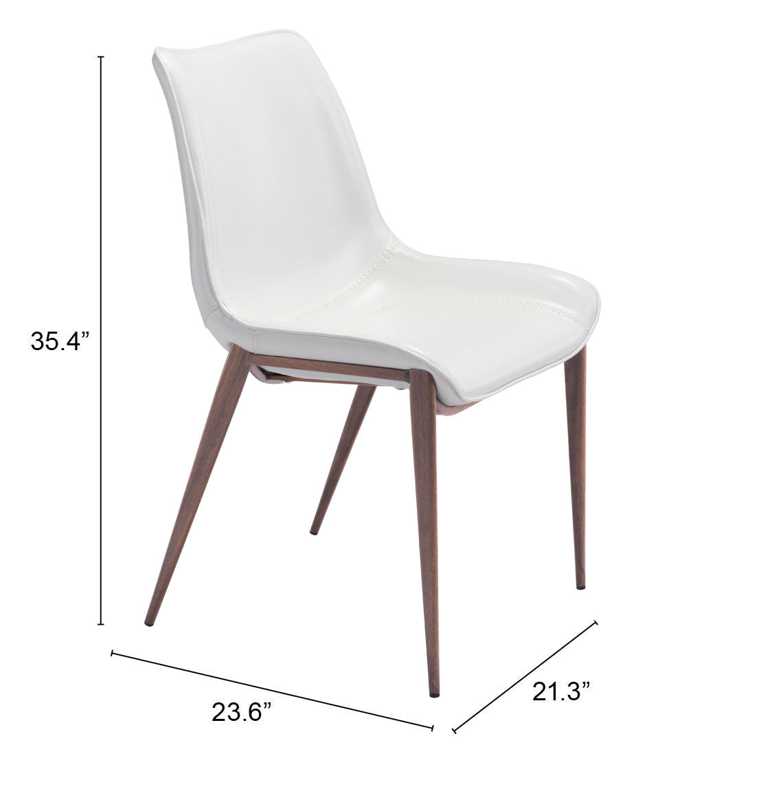 Magnus White & Walnut Dining Chair (Set of 2) - Ornate Home