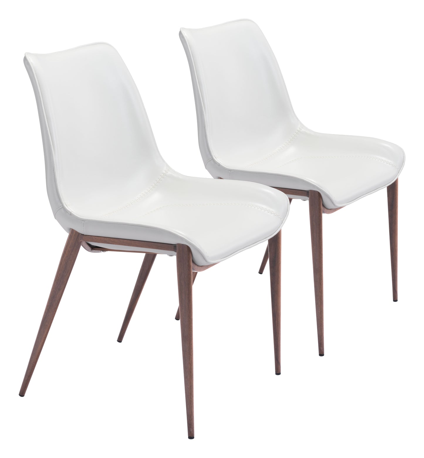 Magnus White & Walnut Dining Chair (Set of 2) - Ornate Home