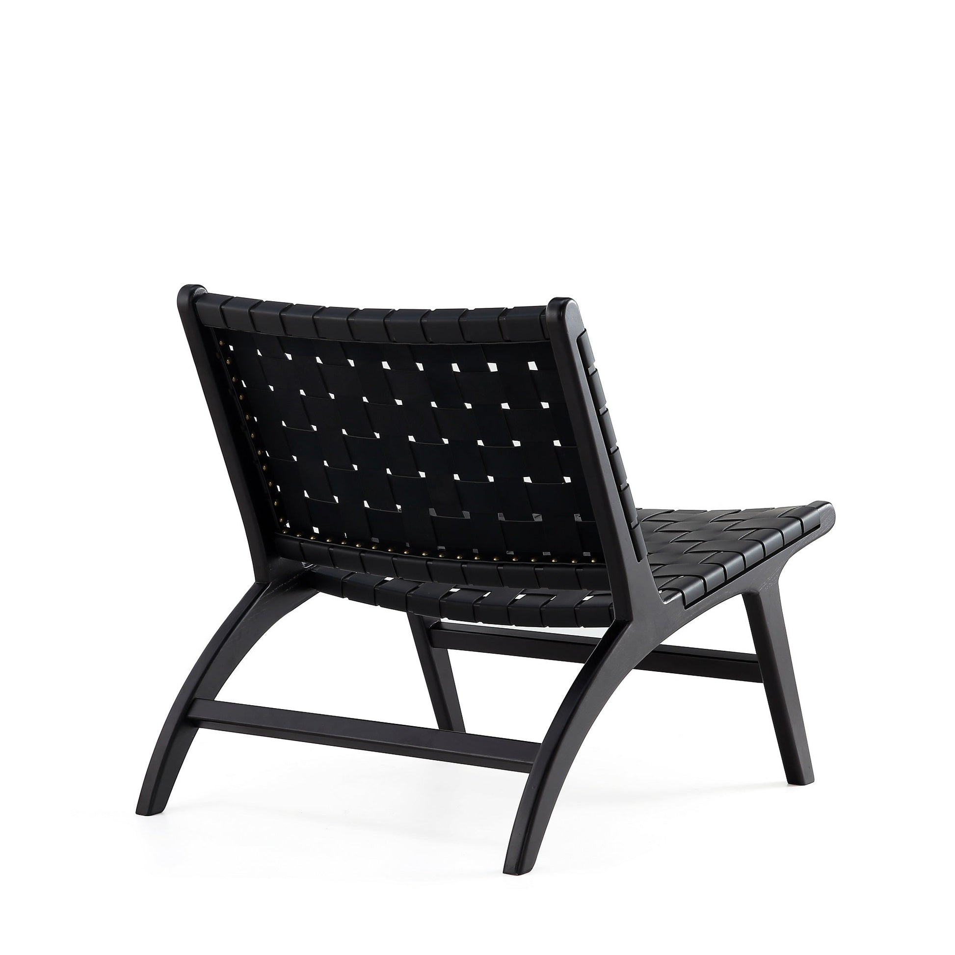 Maintenon Leatherette Accent Chair in Black - Ornate Home