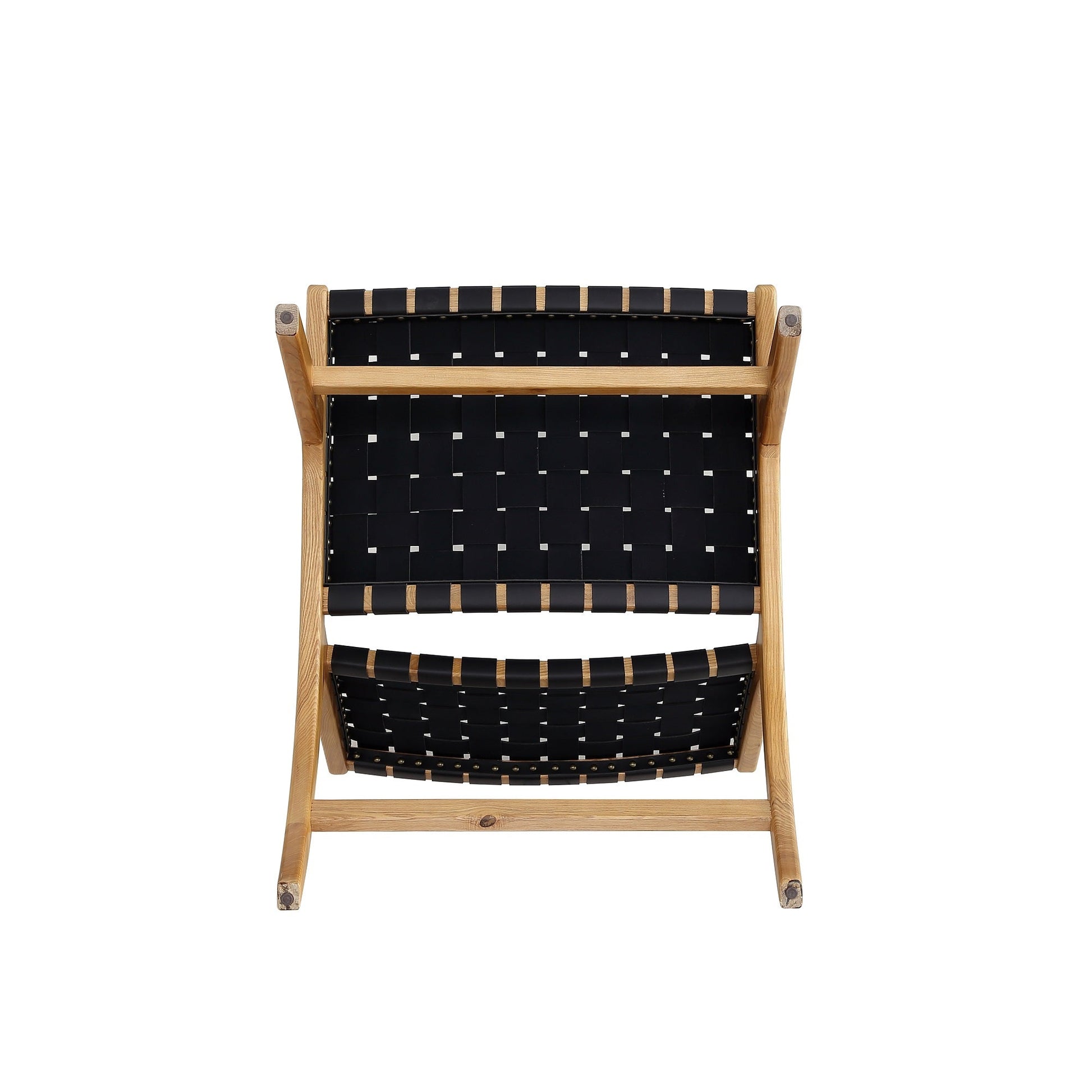Maintenon Leatherette Accent Chair in Black with Nature Feet - Ornate Home