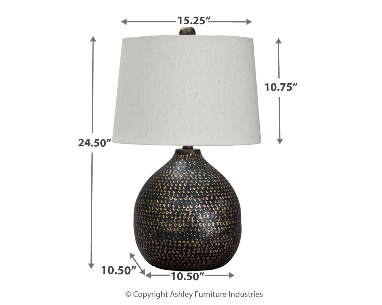 Maire Black/Gold Table Lamp (Set of 2)- Viva Furn