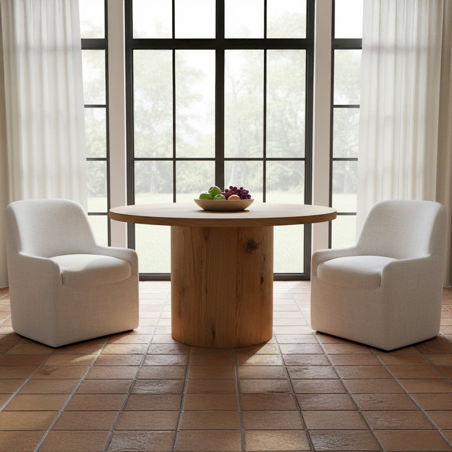 Maisie Flecked Oat Rolling Dining Chair - Ornate Home