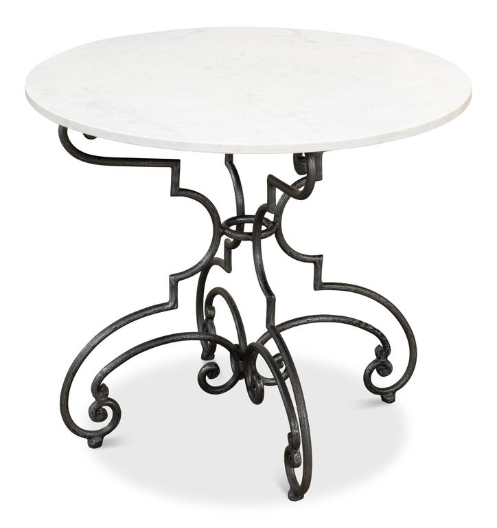 Maison Forge Ivory Iron And Marble Table - Ornate Home