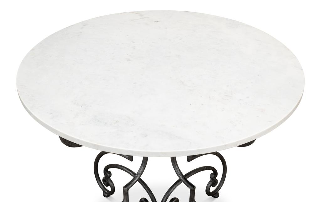Maison Forge Ivory Iron And Marble Table - Ornate Home