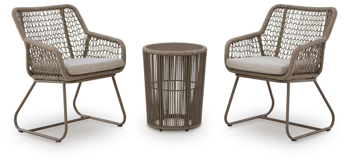 Majors Beach Beige Chairs w/CUSH/Table Set (Set of 3)- Viva Furn
