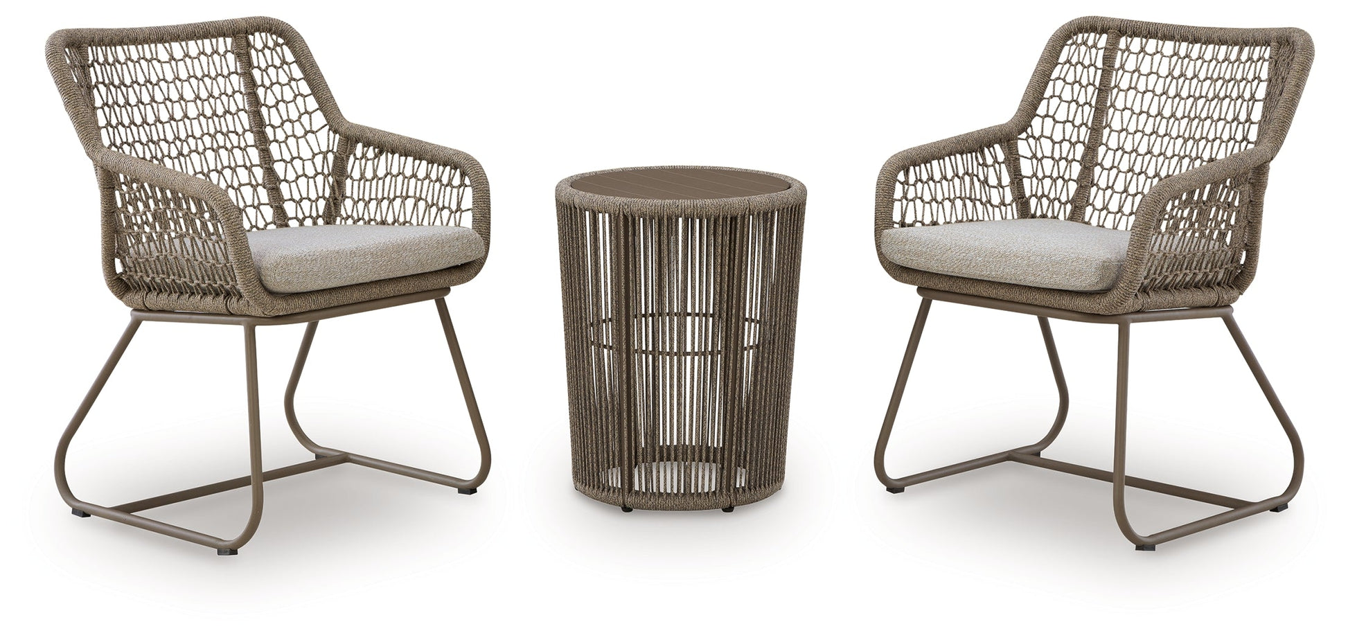 Majors Beach Beige Chairs w/CUSH/Table Set (Set of 3)- Viva Furn
