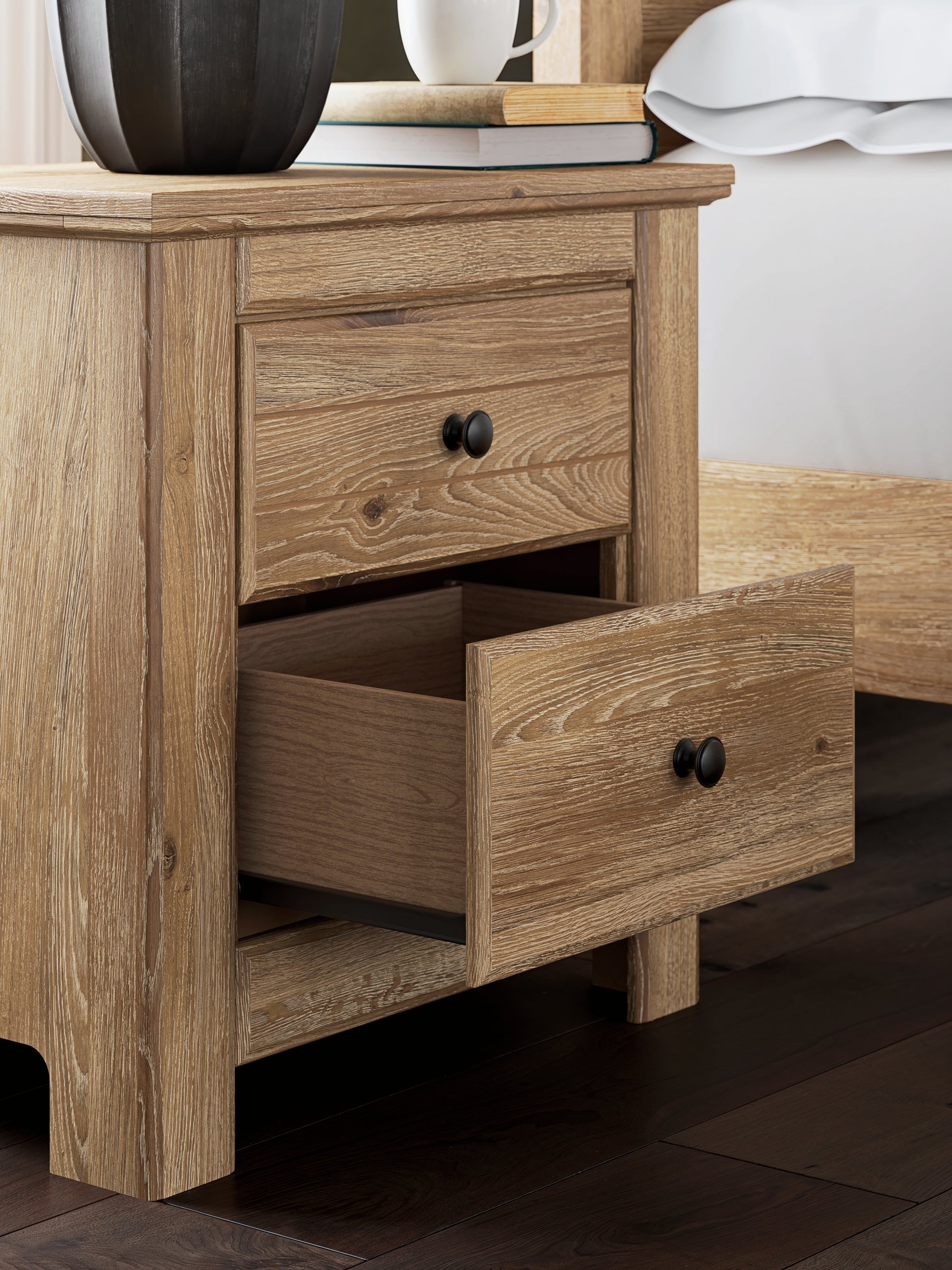 Makidern Tan Two Drawer Night Stand- Viva Furn