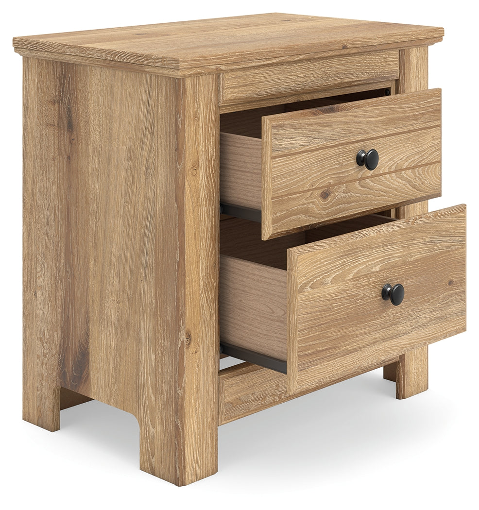 Makidern Tan Two Drawer Night Stand- Viva Furn