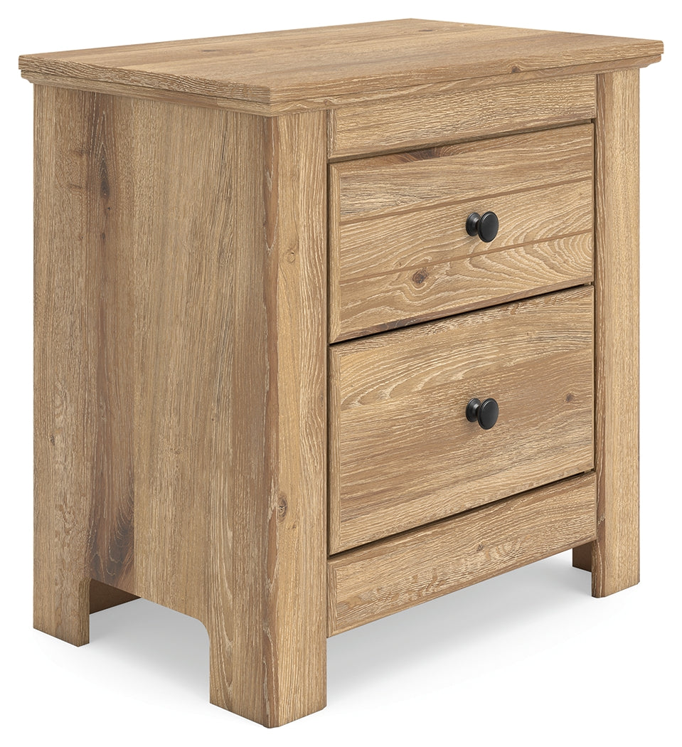 Makidern Tan Two Drawer Night Stand- Viva Furn