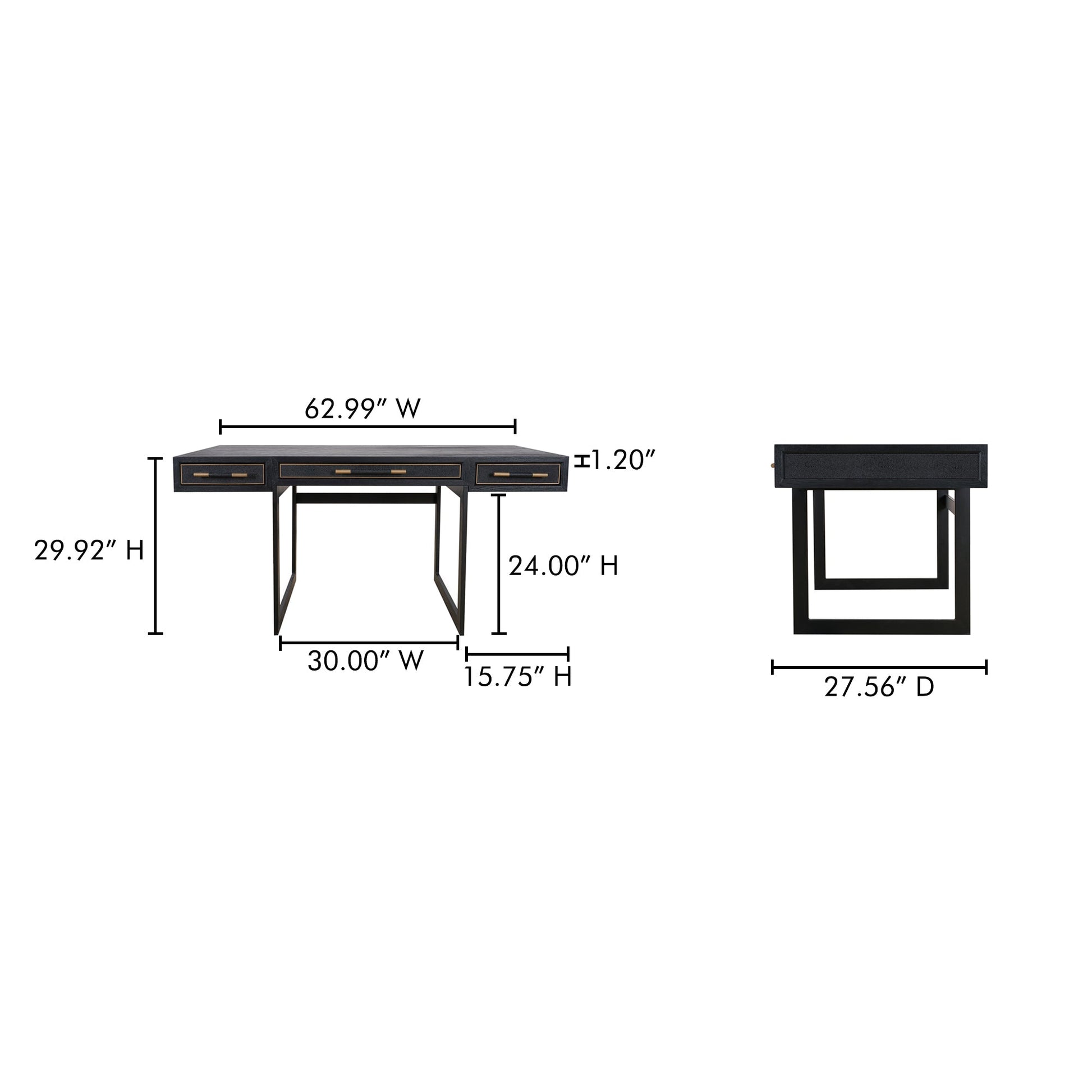 Mako Black Desk - Ornate Home
