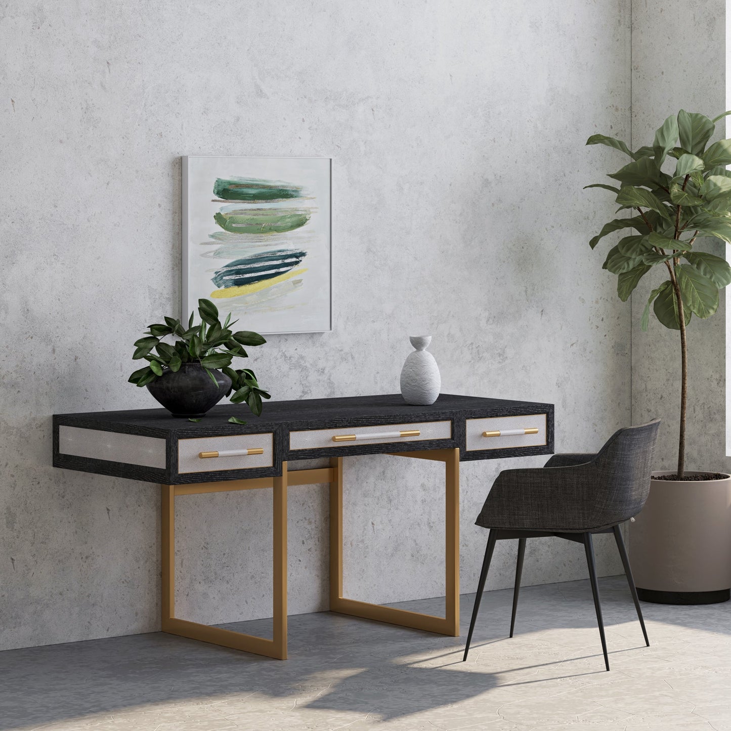 Mako Grey Desk - Ornate Home