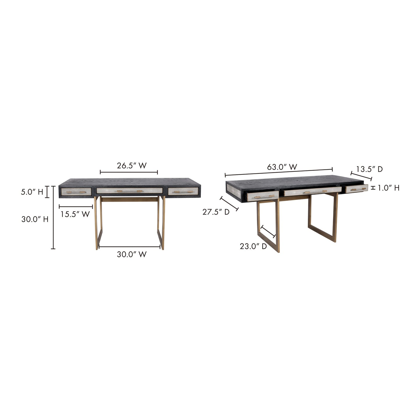 Mako Grey Desk - Ornate Home