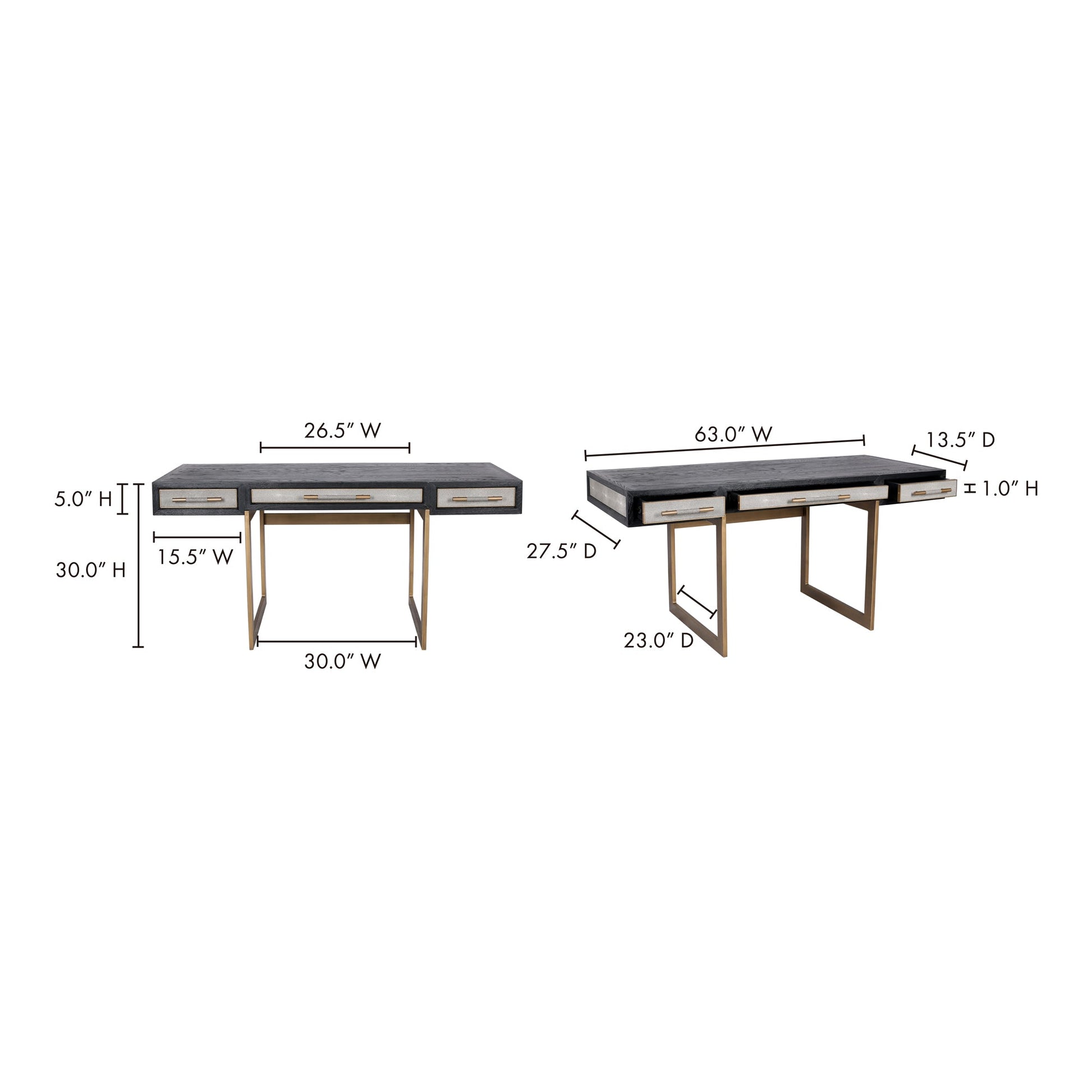 Mako Grey Desk - Ornate Home