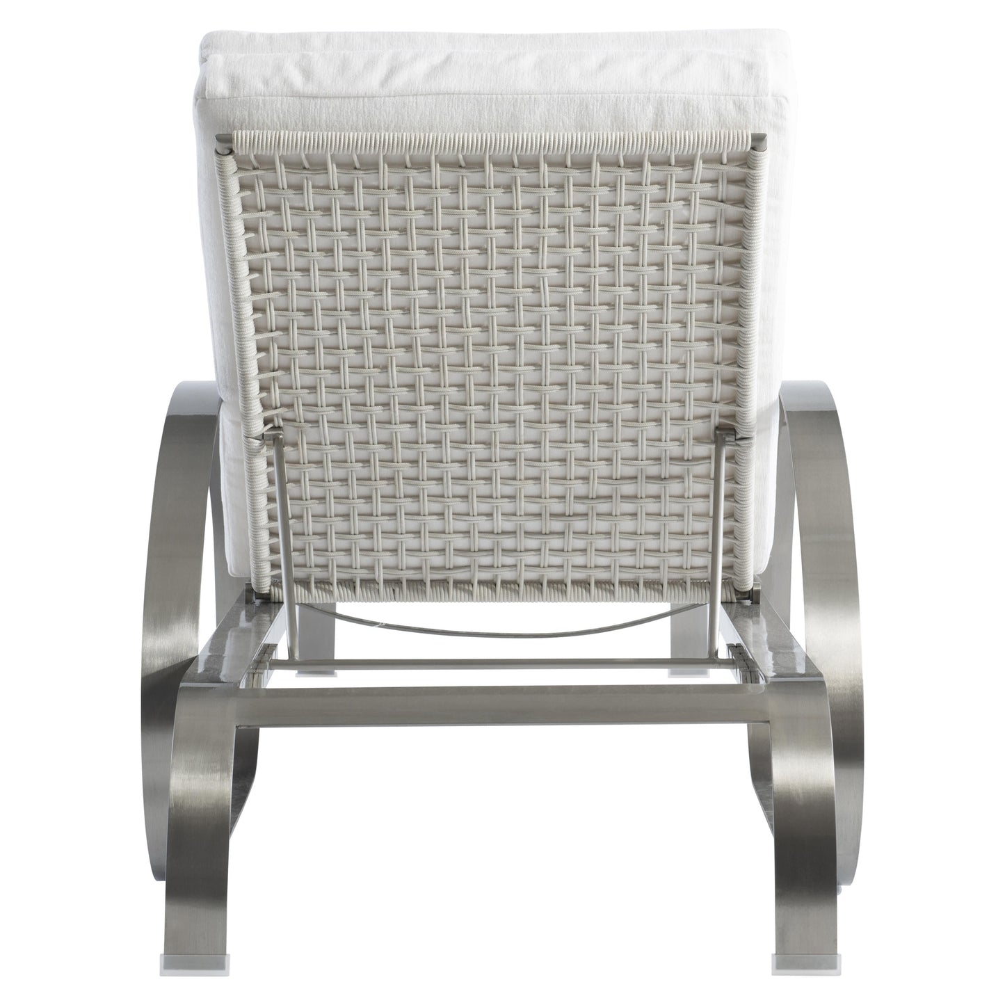 Malibu Brushed Stainless Steel/Whitecap/White/Cream Outdoor Chaise - Ornate Home