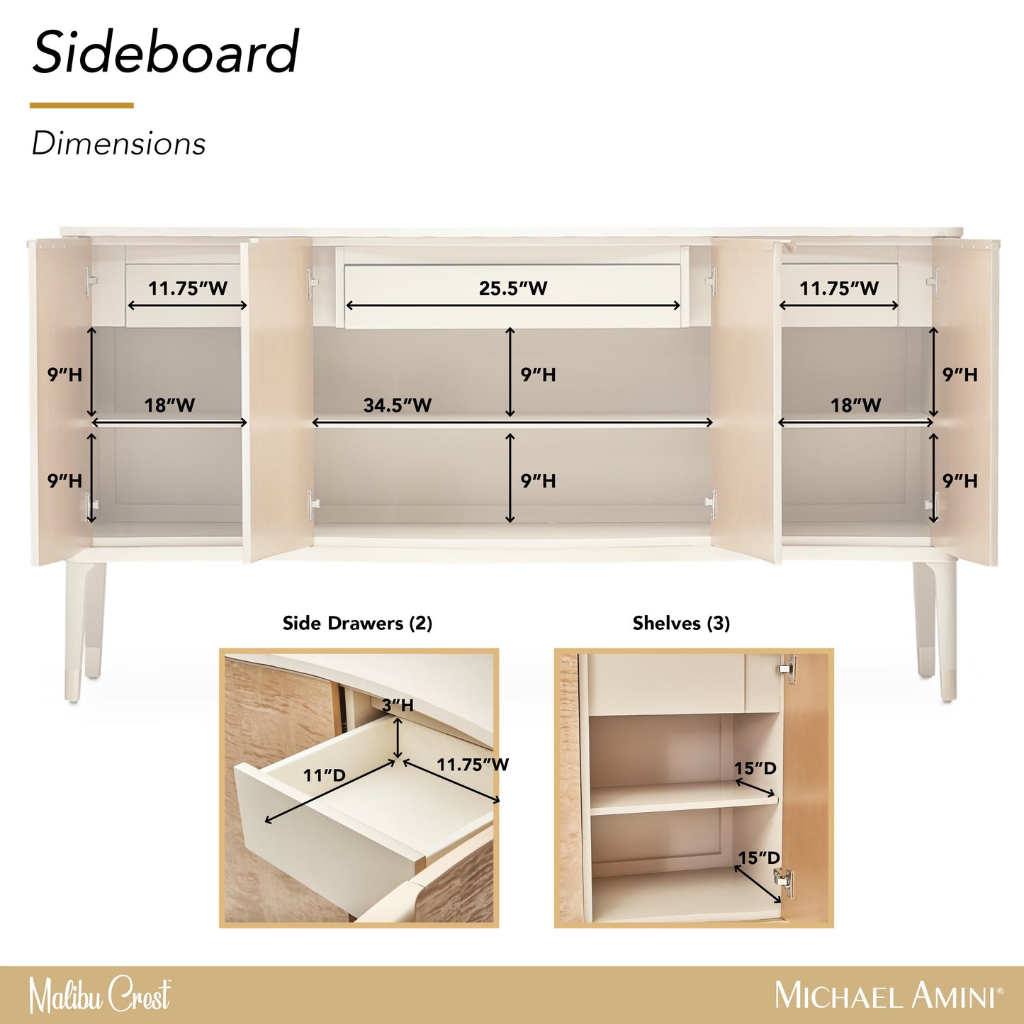 Malibu Crest Blush Sideboard - Ornate Home