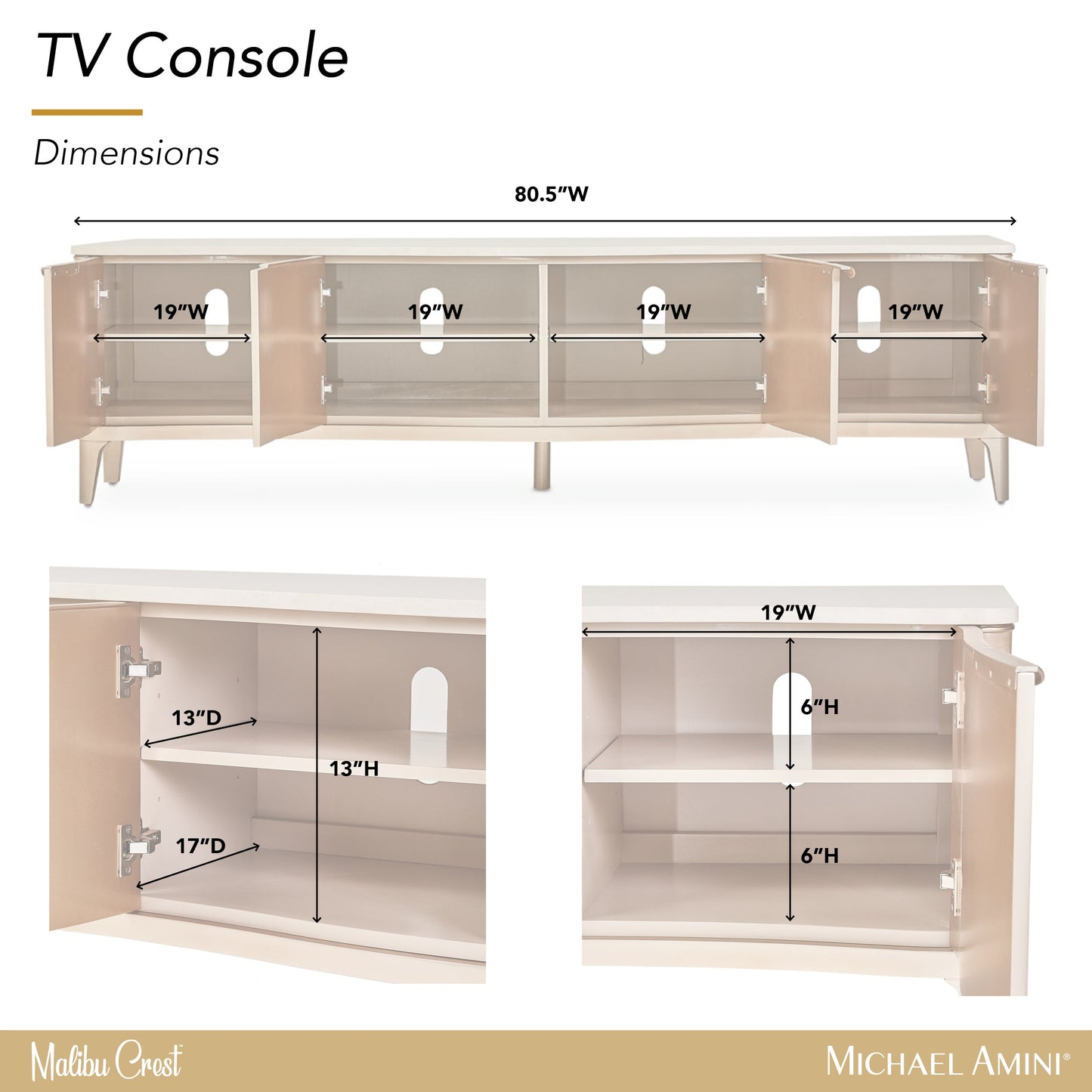 Malibu Crest Blush TV Console - Ornate Home