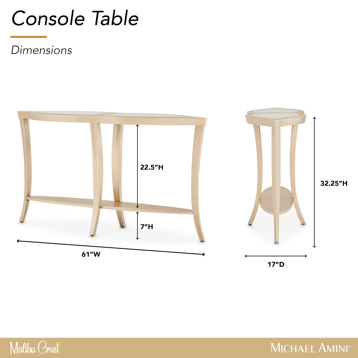Malibu Crest Chardonnay Console Table - Ornate Home