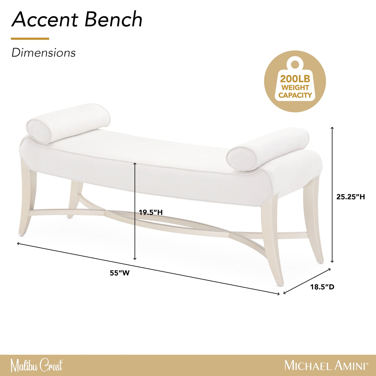 Malibu Crest Chardonnay/Doeskin Bed Bench - Ornate Home