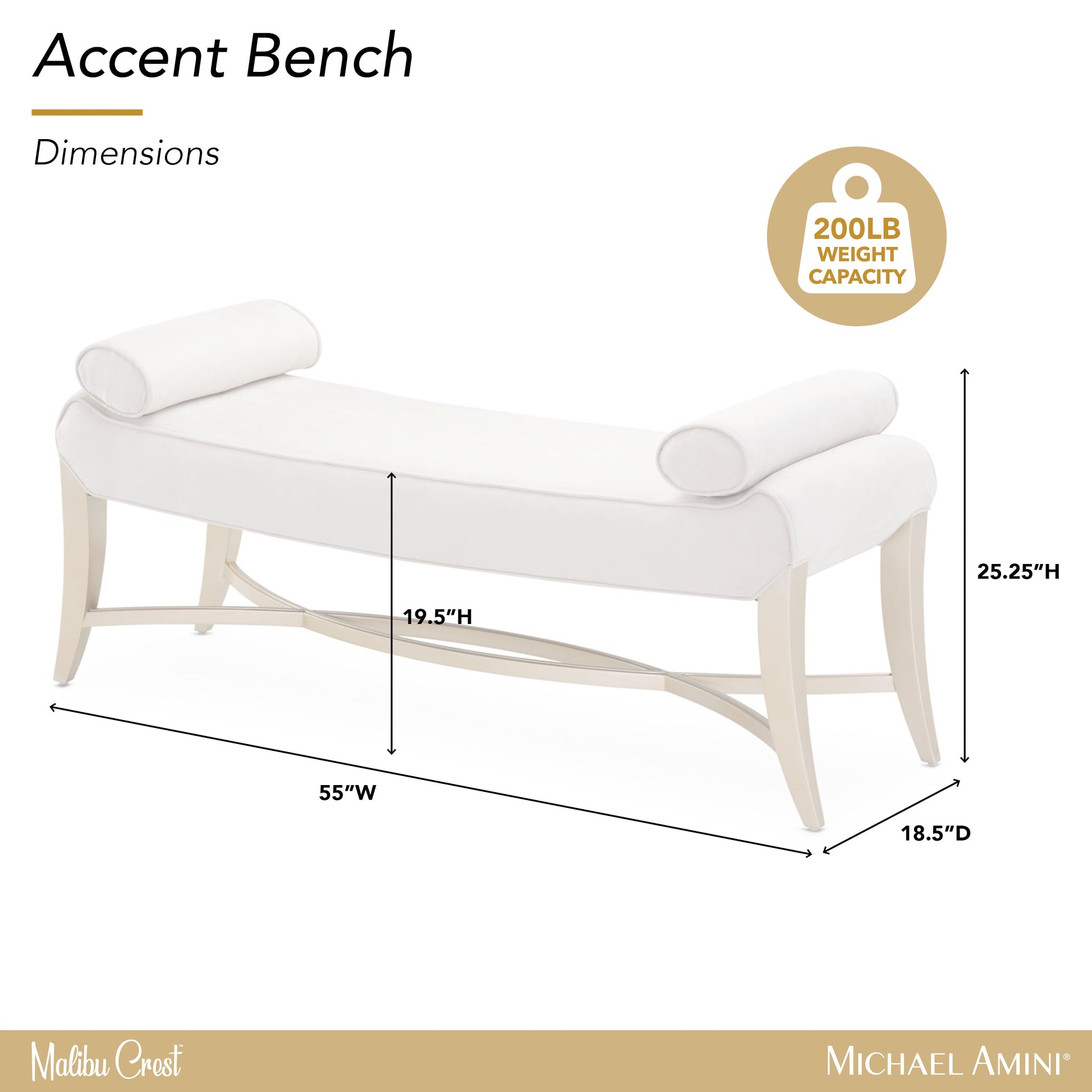 Malibu Crest Chardonnay/Doeskin Bed Bench - Ornate Home