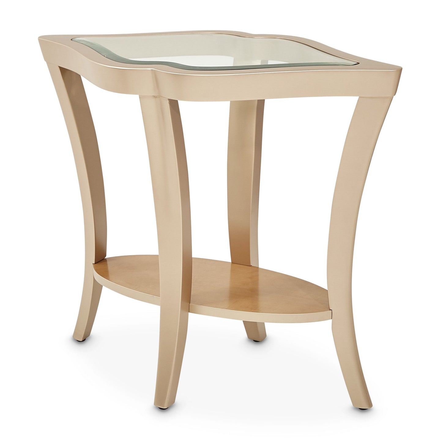 Malibu Crest Chardonnay End Table with Glass Top - Ornate Home