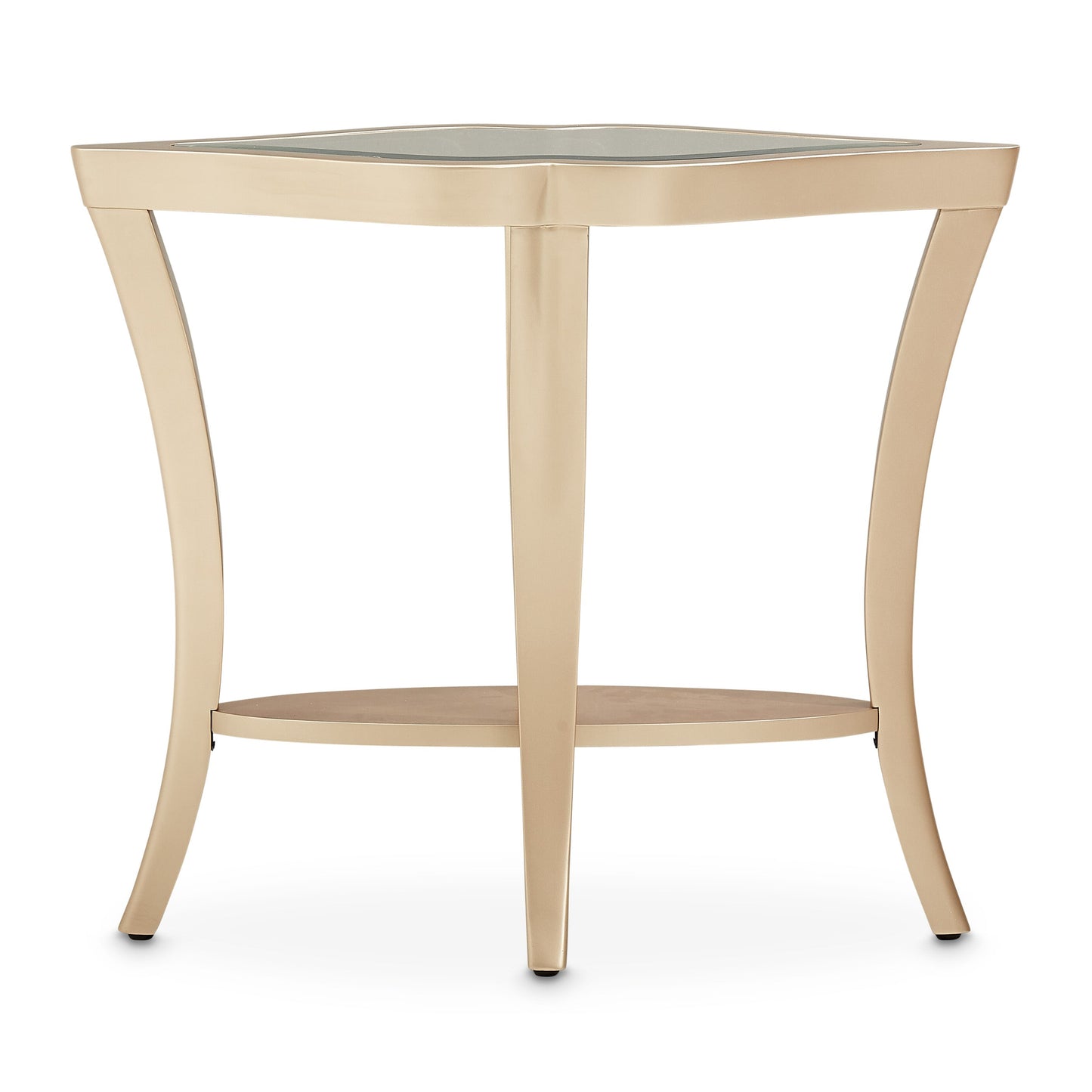 Malibu Crest Chardonnay End Table with Glass Top - Ornate Home