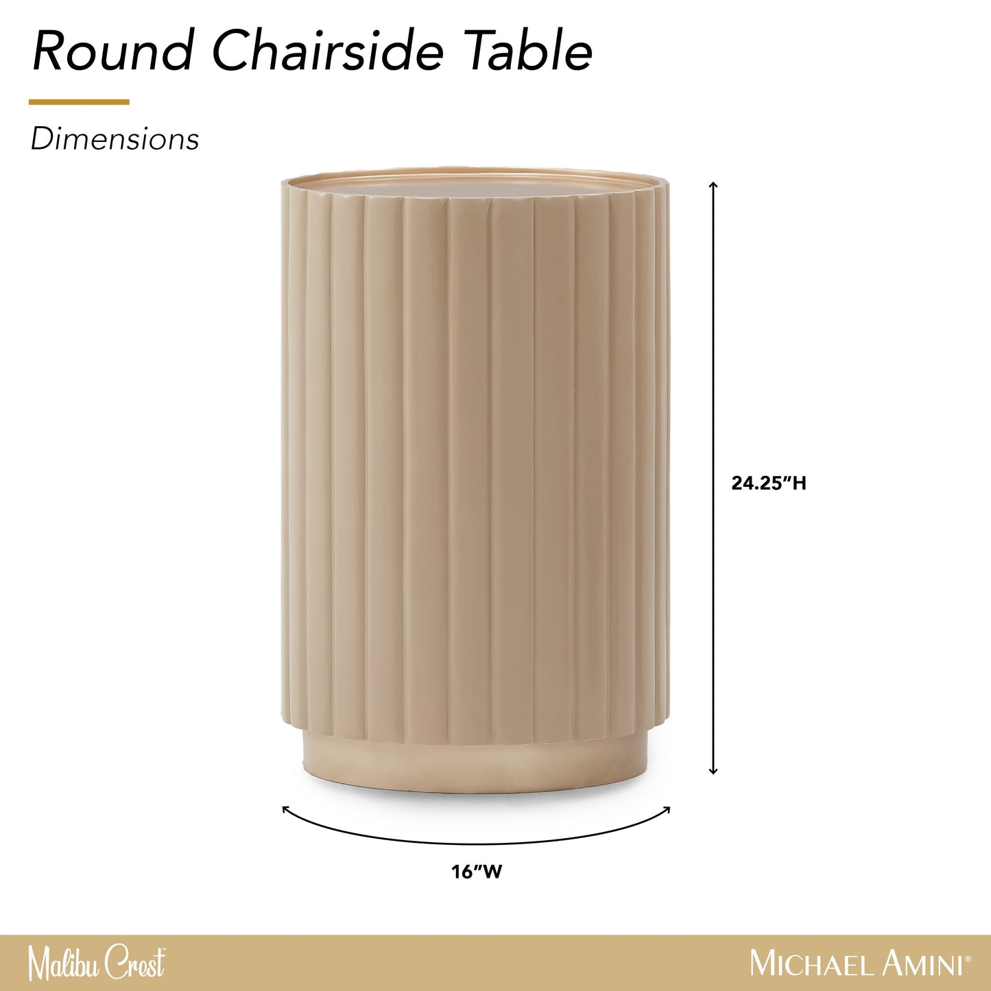 Malibu Crest Chardonnay Round Chairside Table - Ornate Home