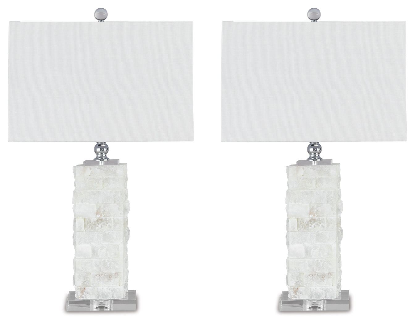 Malise White Table Lamp (Set of 2)- Viva Furn