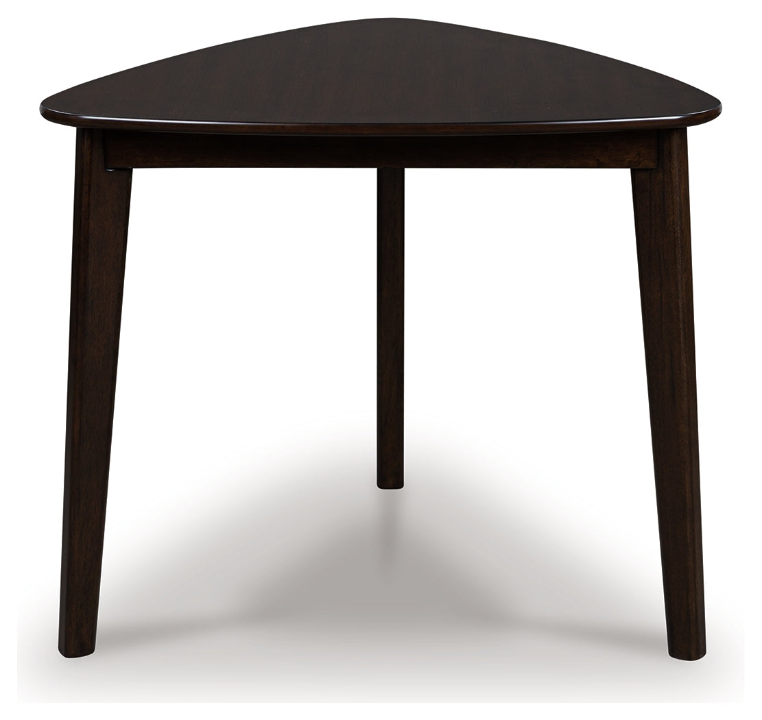 Mallenette Merlot Triangle Dining Room Table- Viva Furn