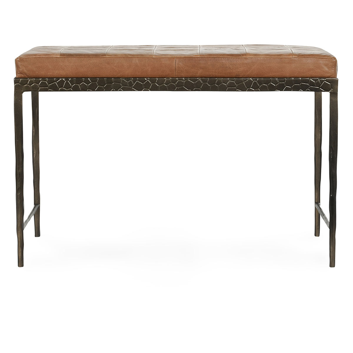 Malo Chestnut Brown Leather  Bench - Ornate Home