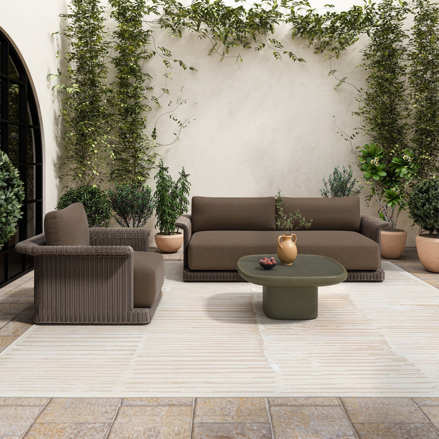 Manon Deep Green Outdoor Coffee Table - Ornate Home