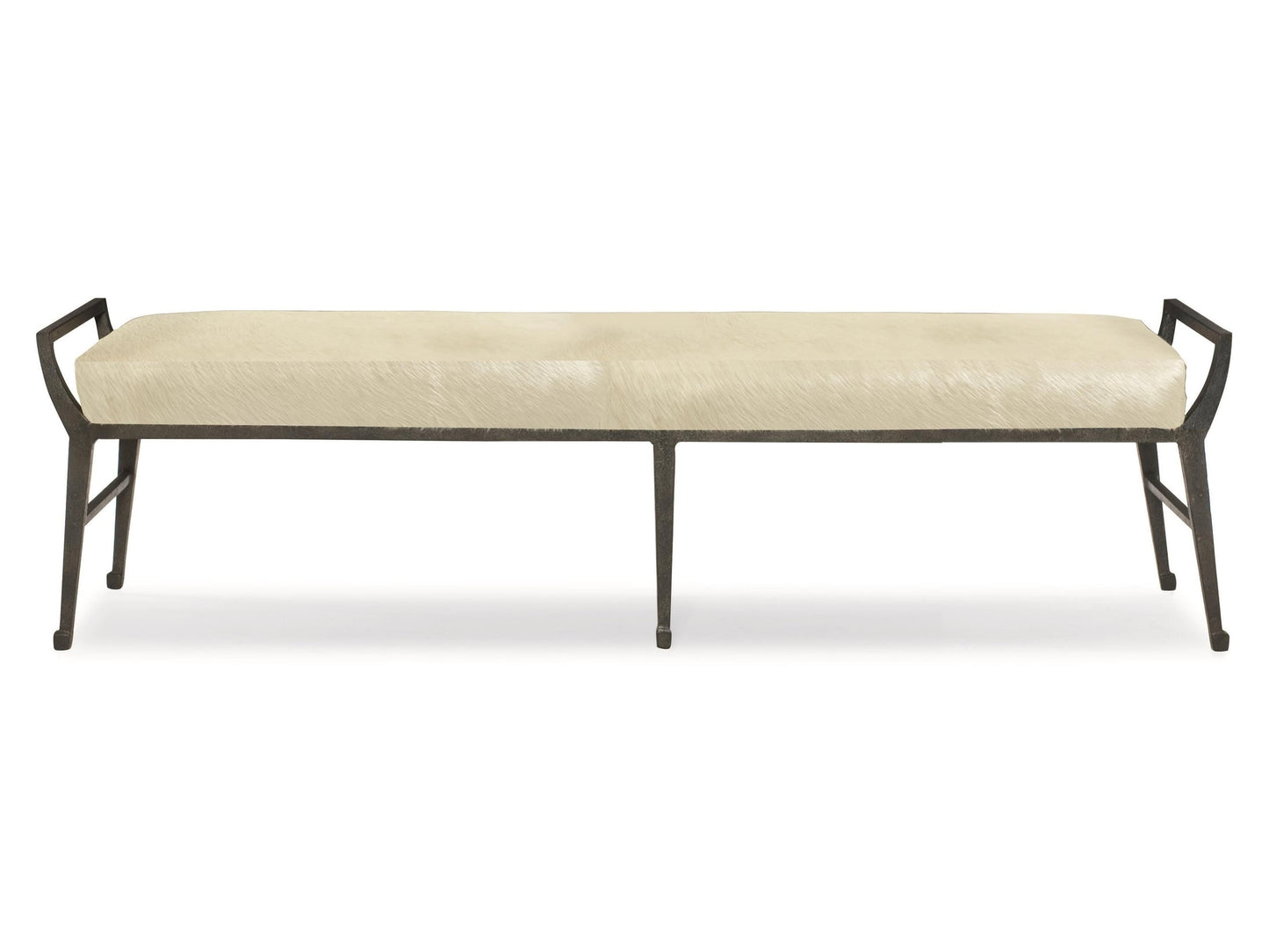 Mansfield Beige/Black Leather Bench - Ornate Home