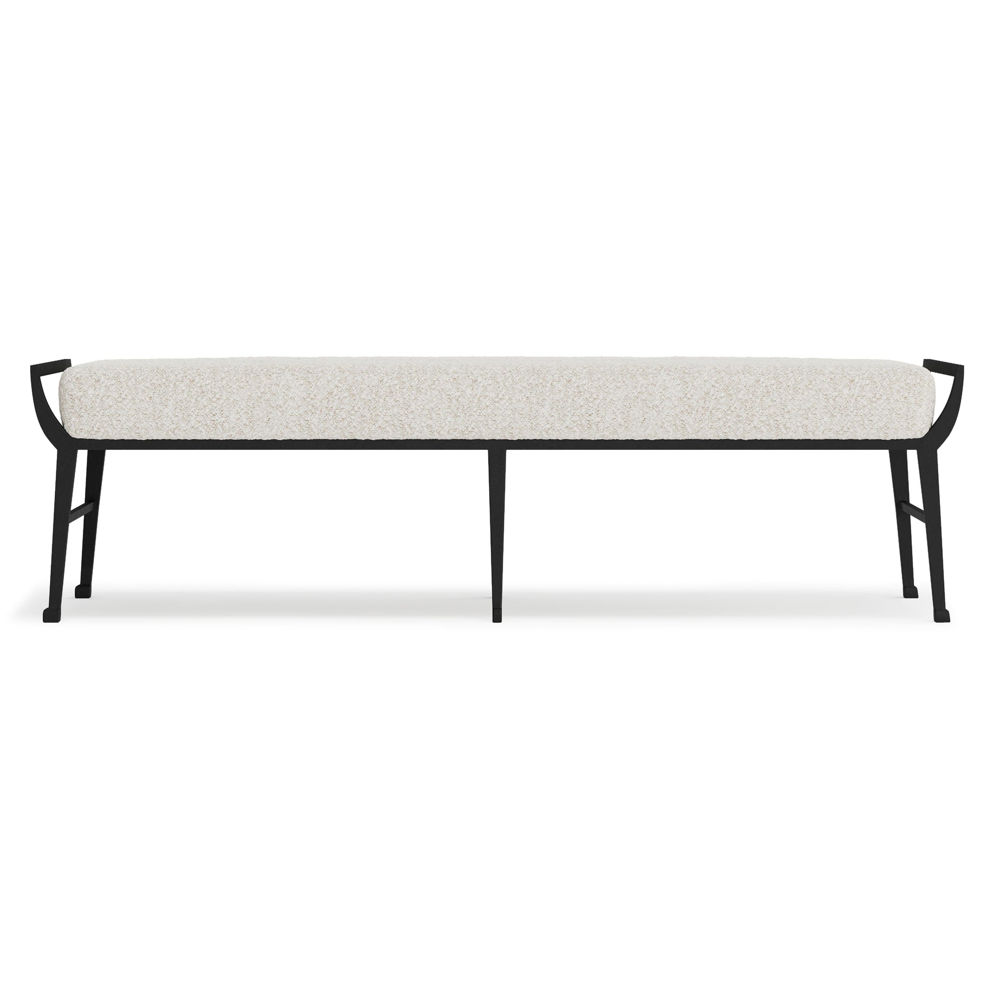 Mansfield White/Cream/Black Fabric Bench - Ornate Home