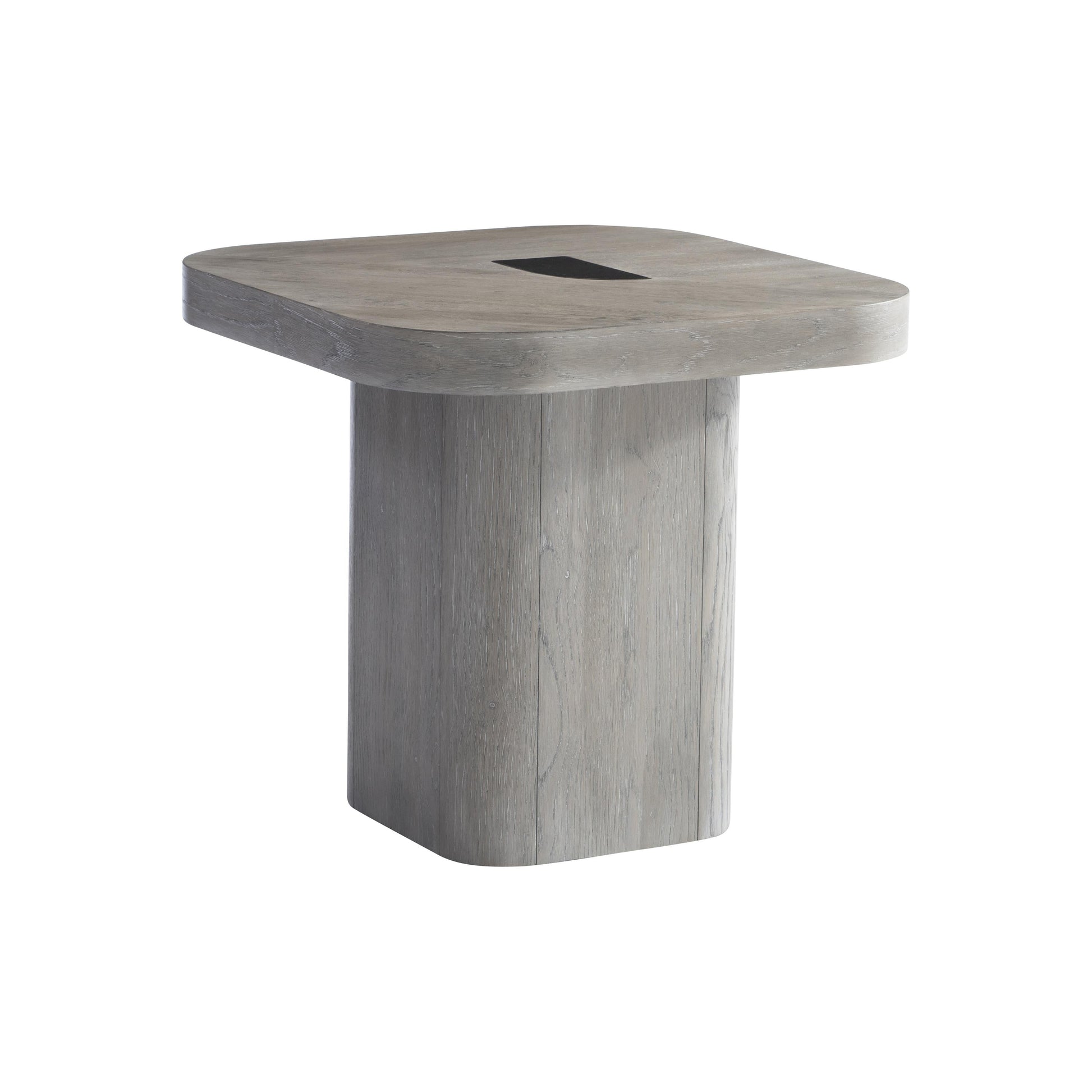 Marcato Cerused Greige/Dark Graphite Side Table (26" W) - Ornate Home
