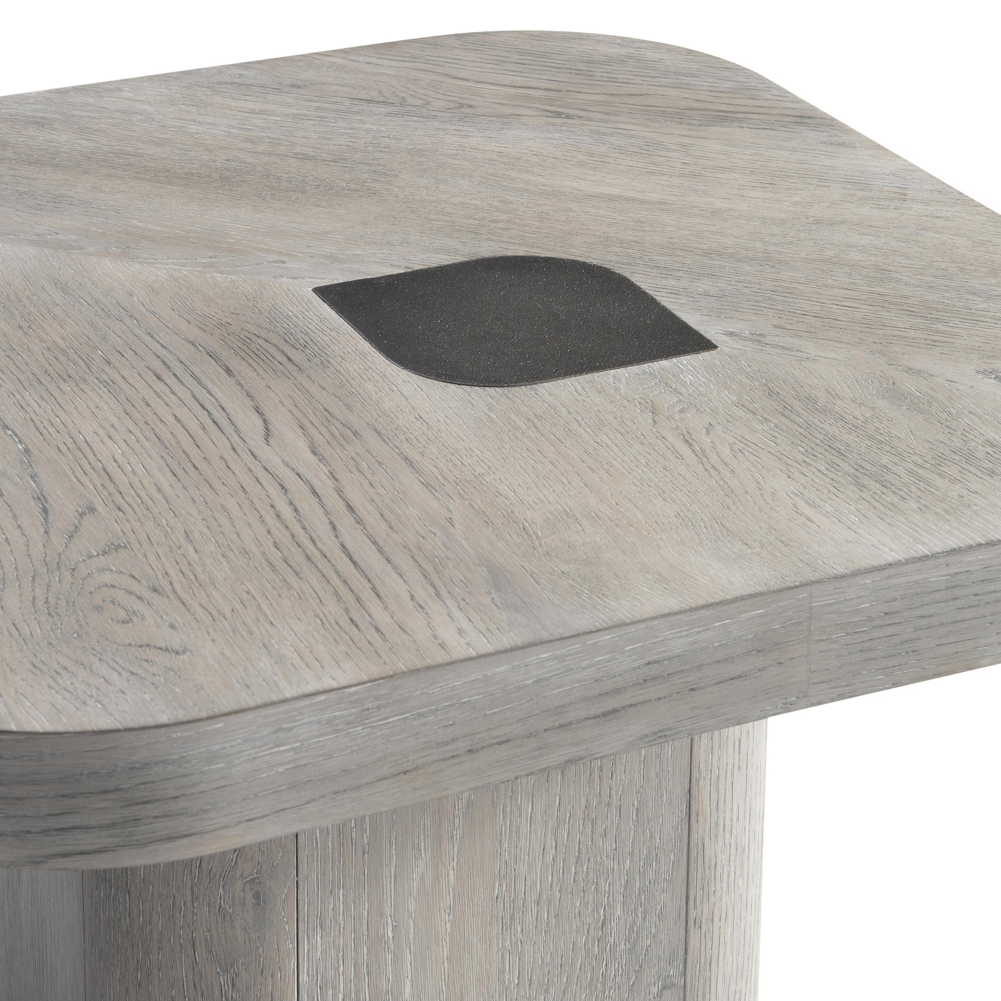 Marcato Cerused Greige/Dark Graphite Side Table (28" W) - Ornate Home