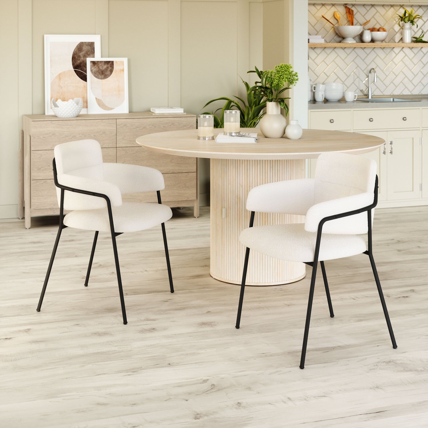 Marcel Cream Dining Chair (Set of 2) - Ornate Home