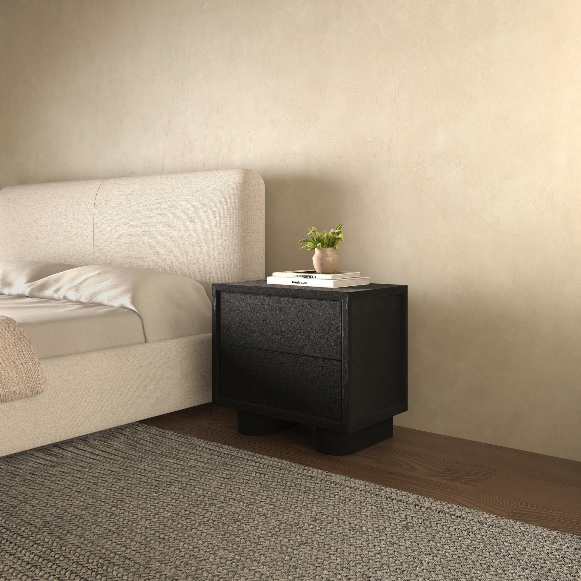 Marcelle Black Nightstand - Ornate Home