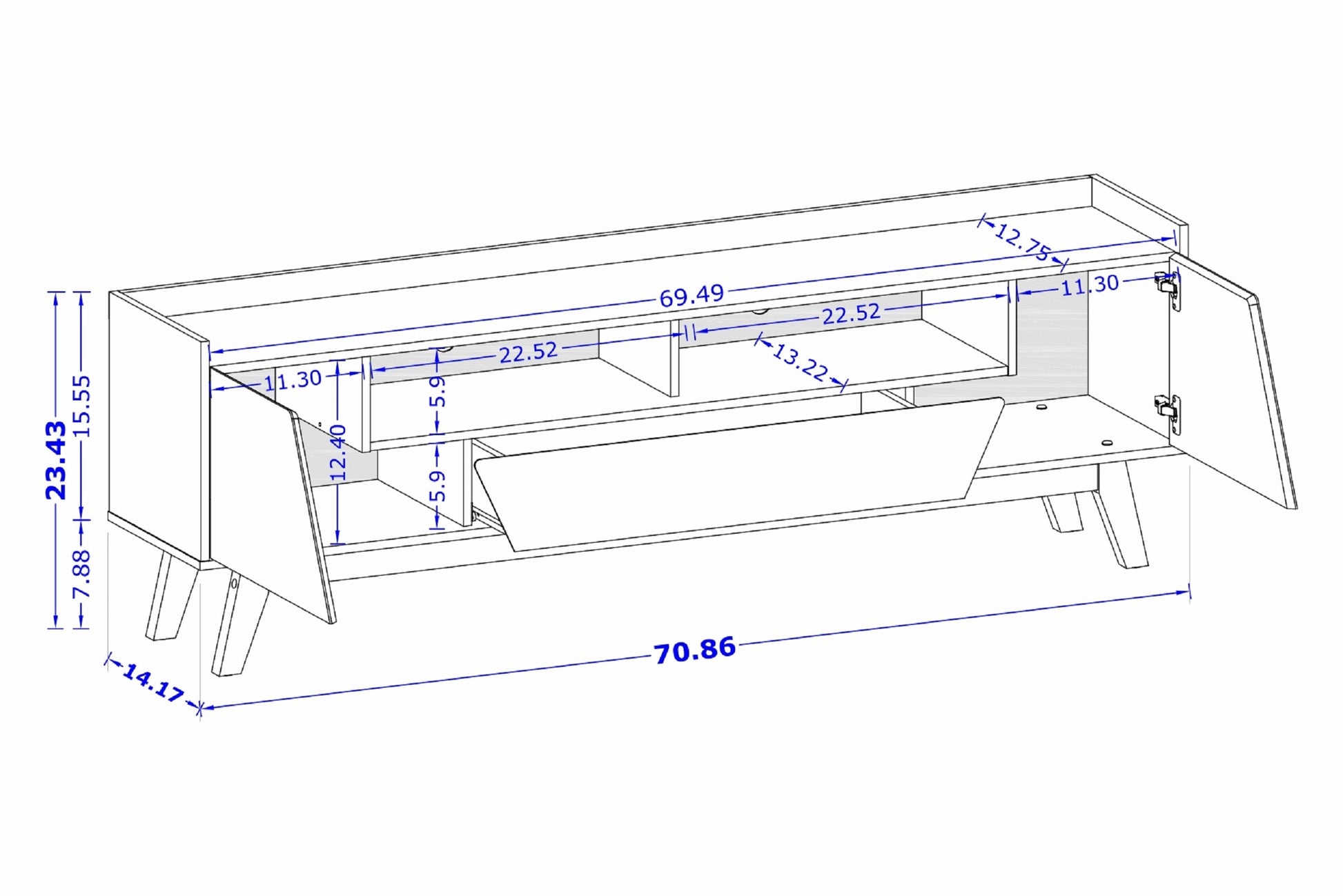 Marcus 70.86 TV Stand in White - Ornate Home