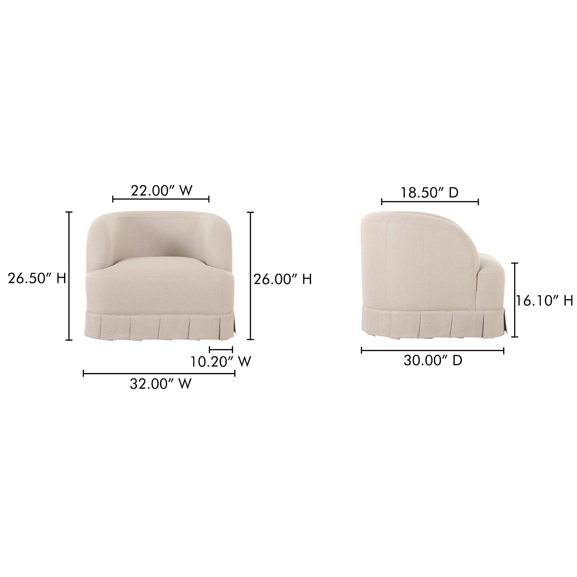 Maren Beige Swivel Chair - Ornate Home