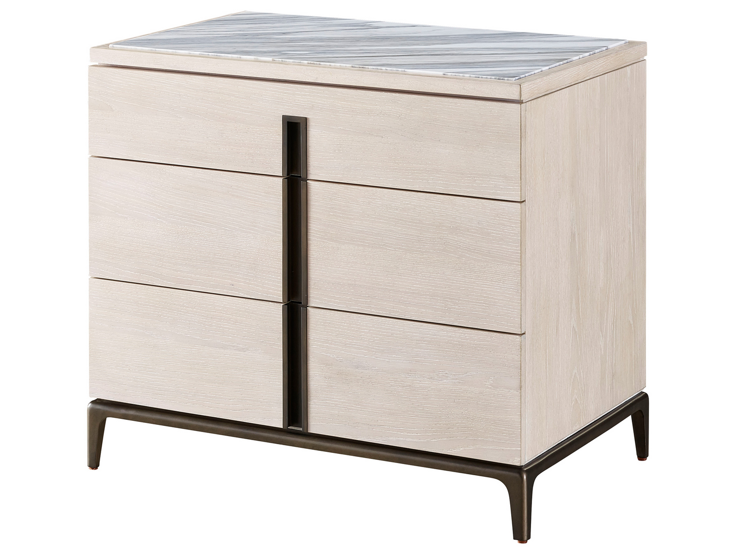 Maren Silver Lining Nightstand - Ornate Home