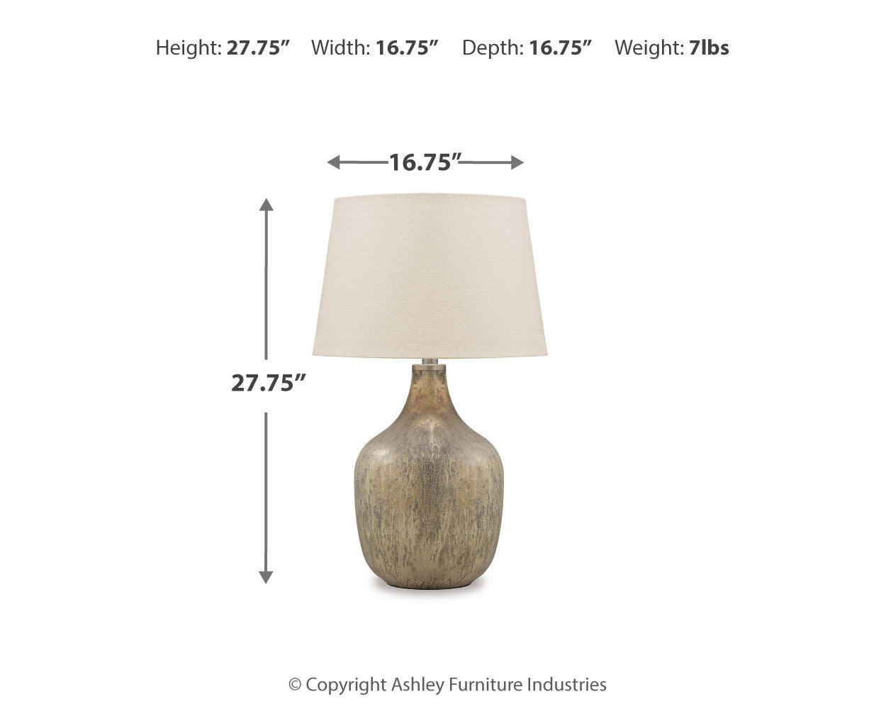 Mari Gray/Gold Table Lamp (Set of 2)- Viva Furn