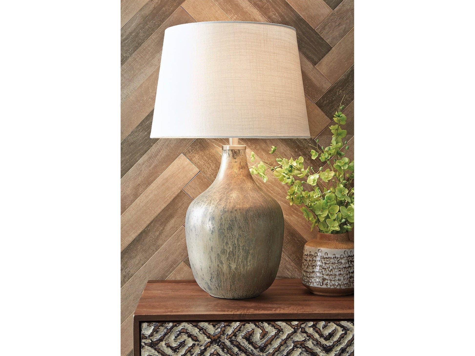 Mari Gray/Gold Table Lamp (Set of 2)- Viva Furn