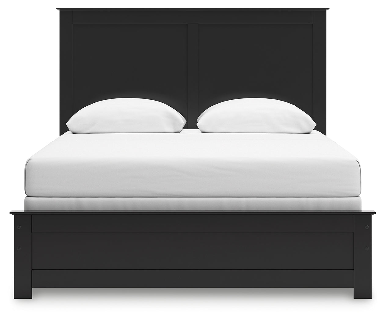 Maribel Black Queen Panel Bed- Viva Furn