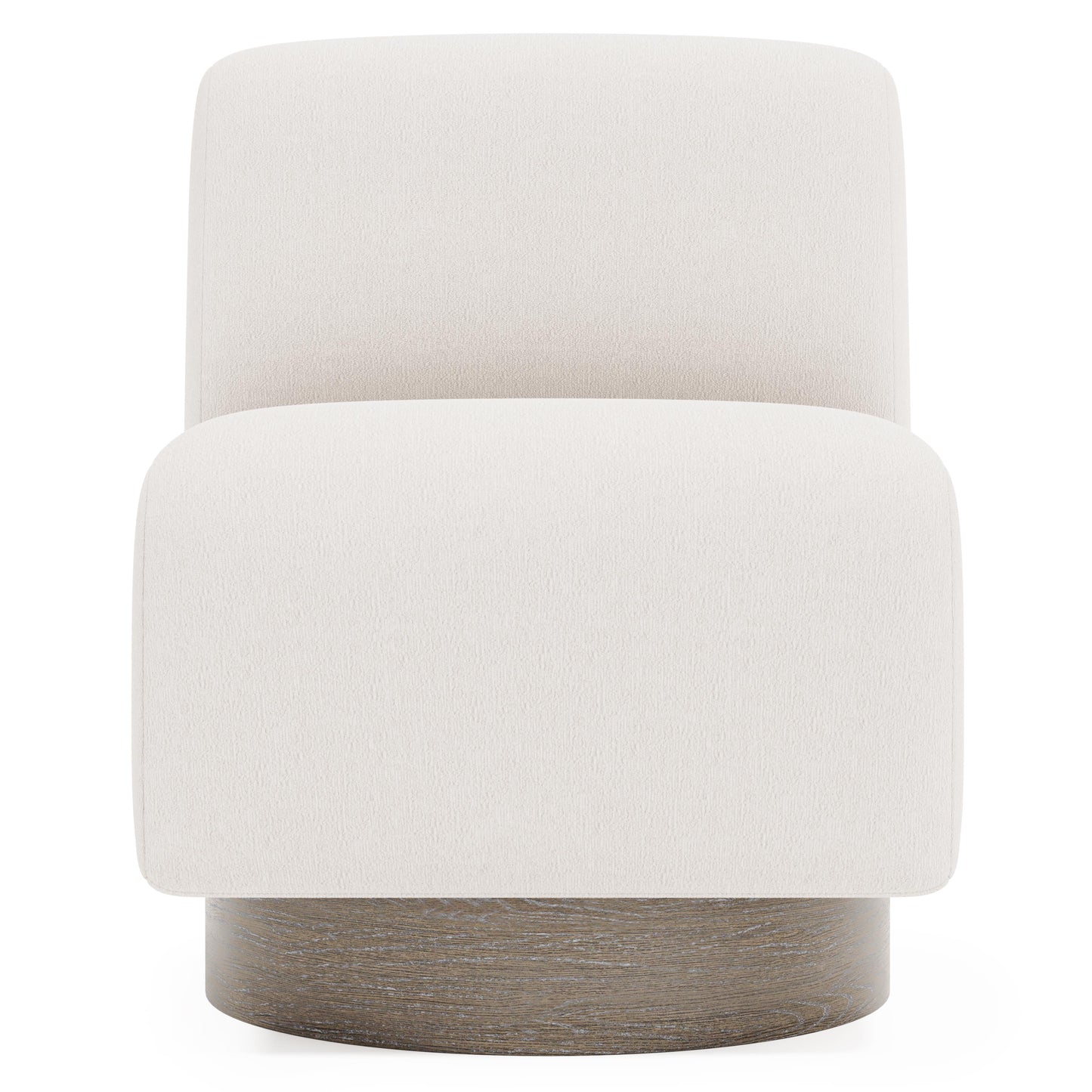 Marley Portobello Cerused/White/Cream Fabric Swivel Chair - Ornate Home