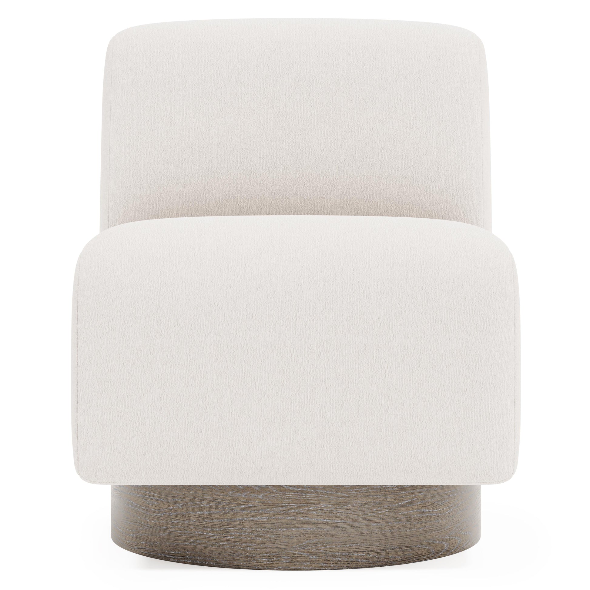 Marley Portobello Cerused/White/Cream Fabric Swivel Chair - Ornate Home