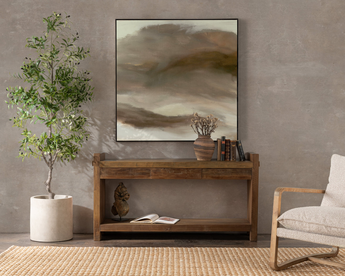 Marsa Natural 3 Drawer Console Table - Ornate Home