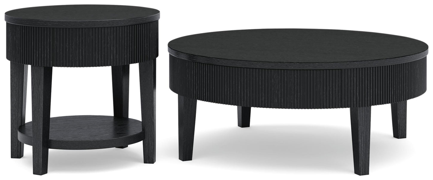 Marstream Black Coffee Table and End Table- Viva Furn