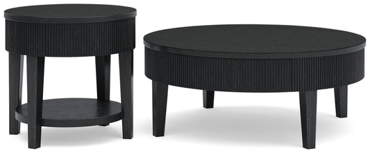 Marstream Black Coffee Table and End Table- Viva Furn