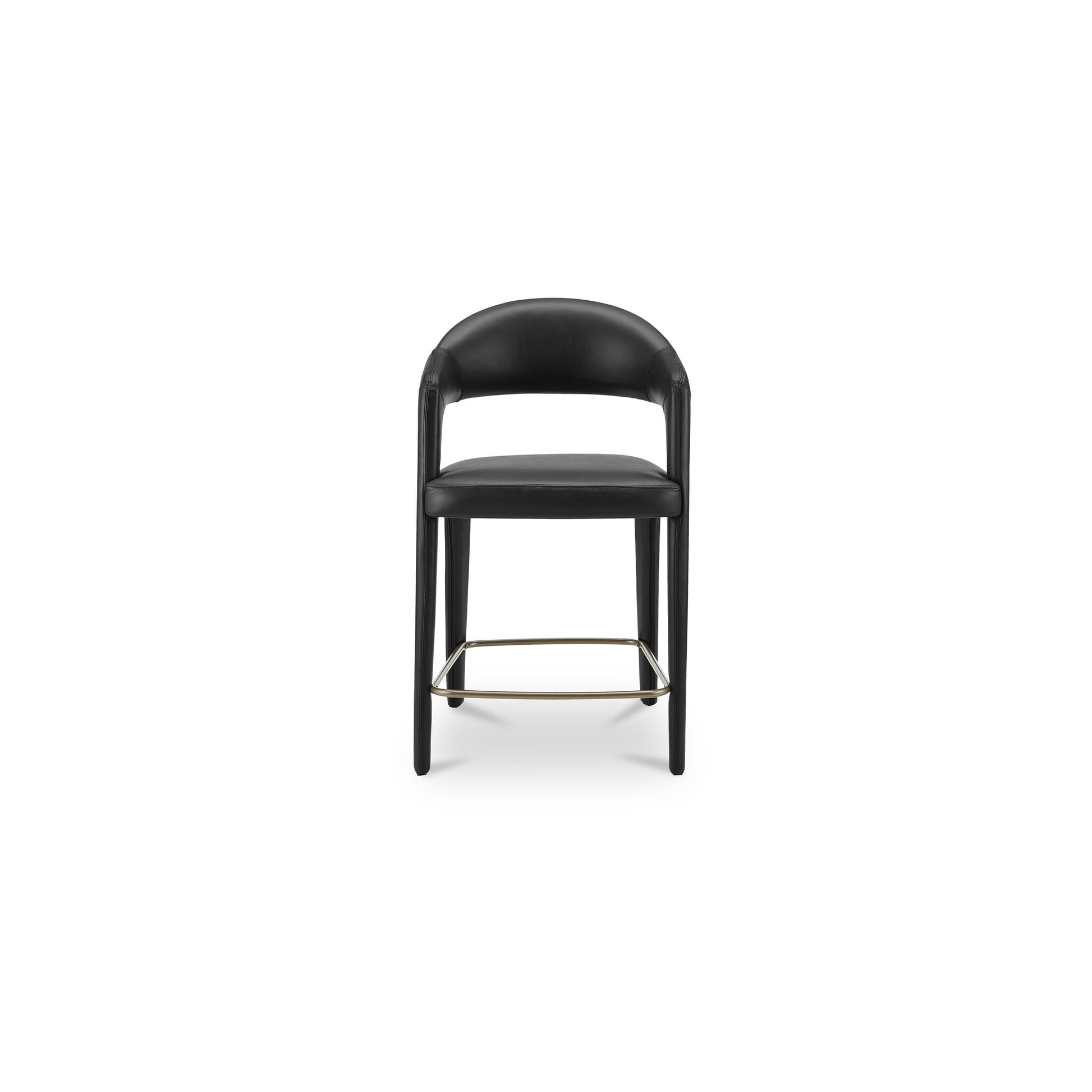 Martens Black Leather Counter Stool - Ornate Home