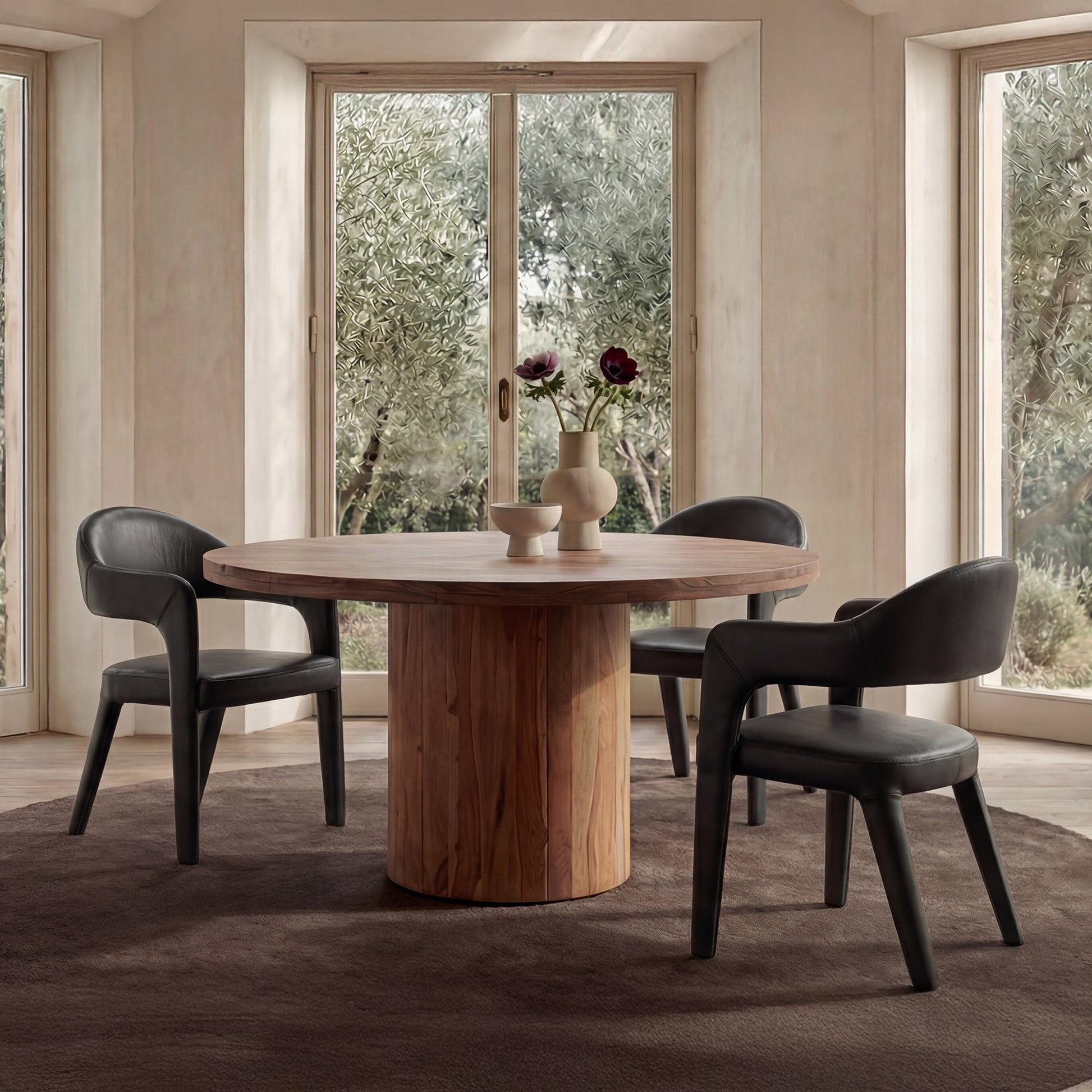 Martens Black Leather Dining Chair - Ornate Home